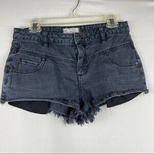 Free people distressed raw hem denim shorts 28